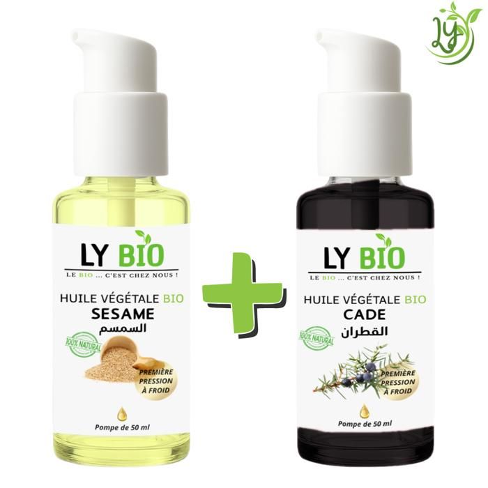 Pack Huile - LYBIO - Huile Sésame et Cade - 50ml - Hydratant - Mixte