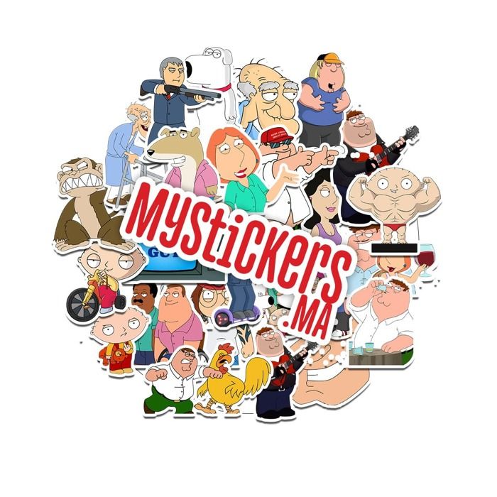 Stickers - Family Guy - Pack de 24 - 3D - Multicolore - Papier
