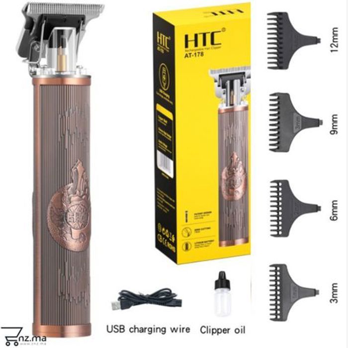 Tondeuse rechargeable - HTC - AT178 - Fonction cheveux - Fonction barbe - Sans fil