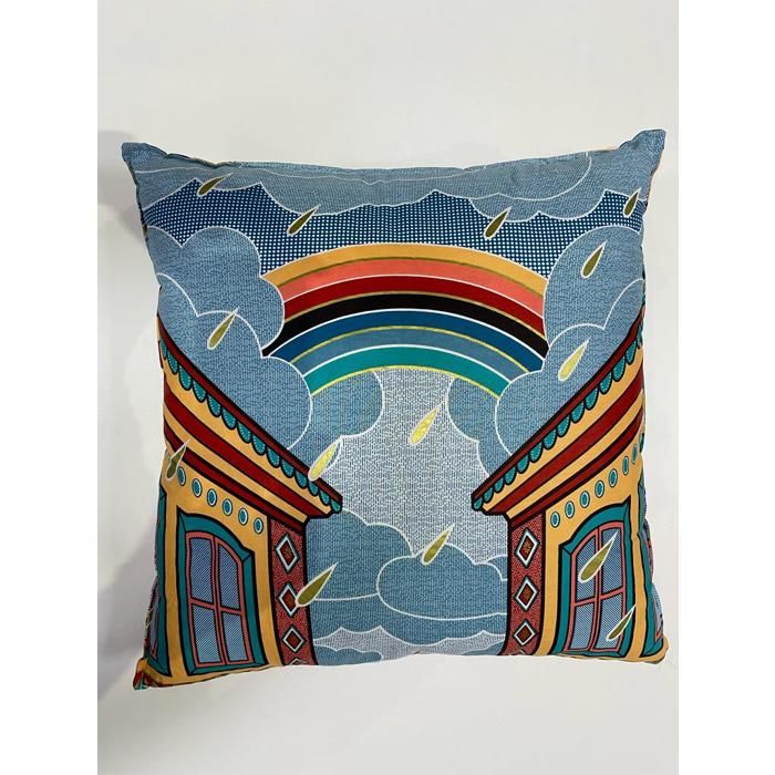 Coussin carré en wax africain n°3 50 x 50 cm