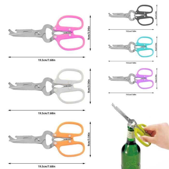 Deux ciseaux de bonne qualité et polyvalents   Ouvre toutes les boîtes fermées(Couleur aléatoire)