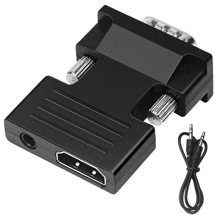 Convertisseur HDMI Femelle Vers VGA Mâle Avec Adaptateur Audio Prenant en Charge