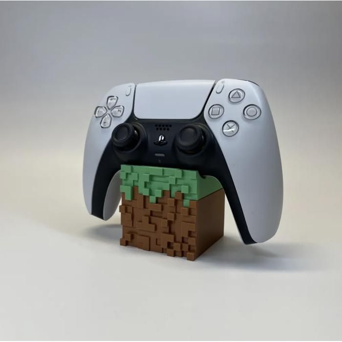 Support pour manette - Minecraft - PS5 - Design pixelisé - Noir & Vert - Original et pratique