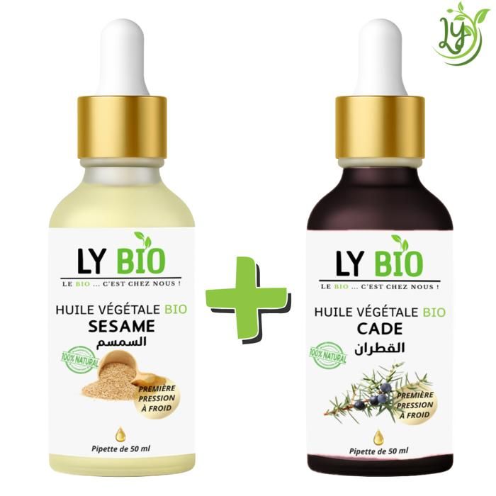 Pack Huile - LYBIO - Huile Sésame 50ml - Huile Cade 50ml - Nourrissant - Mixte