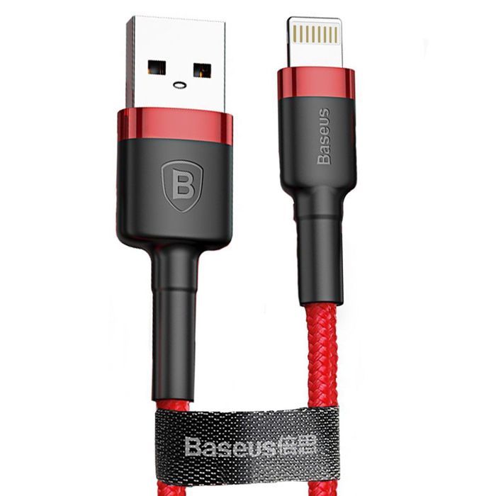 Câble pour iPhone - iPad Renforcé vers USB / Heavy Duty / Charge Rapide / 1 mètre / Rouge / Baseus