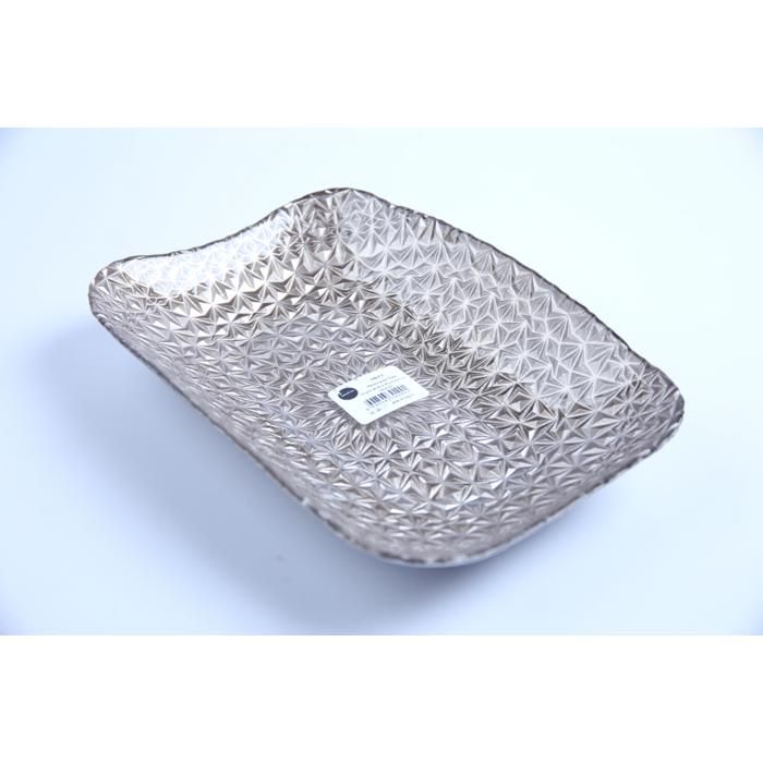 Plat rectangulaire - ARDACAM - 1677 GM - 26 cm - Étoile doré - Verre