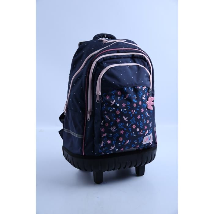 Sac à dos Trolley 50cm base rigide motif Fleurs