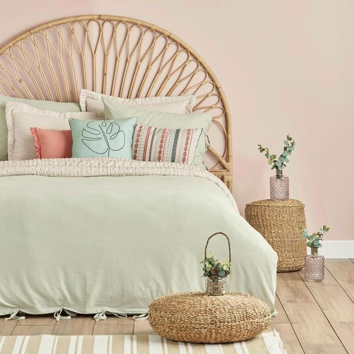 Housse de couette - BELLA MAISON - Macahel - 160x220 cm - 100% coton - Vert clair