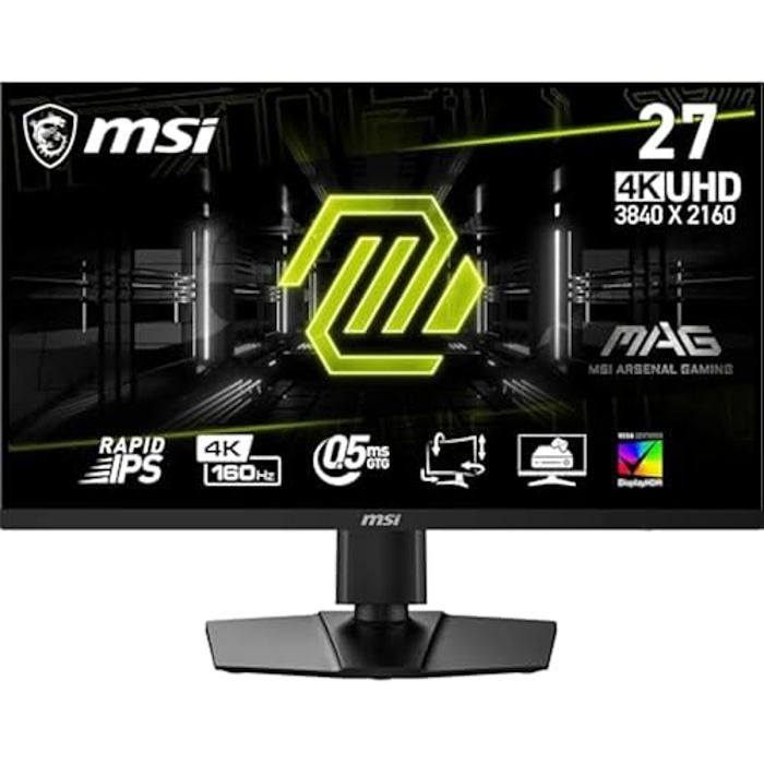 MSI MAG 274UPF E2 écran Gaming 27“ UHD 4K - Dalle IPS 3840x2160, 160 Hz / 0,5 ms (GtG), 133% sRGB, Design sans Cadre, DisplayHDR