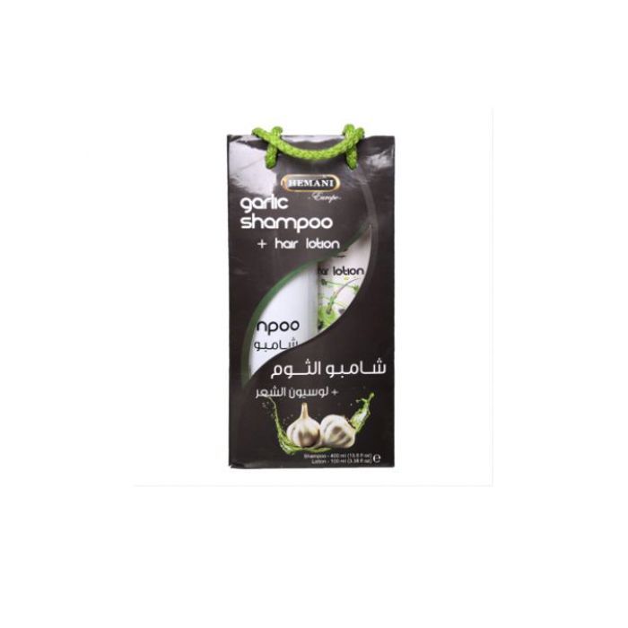 Hemani Garlic ( l'ail ) Shampoo 400ml+ Hair Lotion 100ml