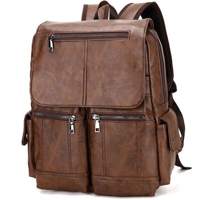 Cartable scolaire, Sac d'affaire, backpak de voyage, Sac à dos en cuir pour pc