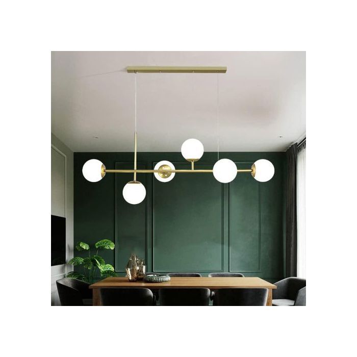 Lustre long boule moderne minimaliste 6 ampoules