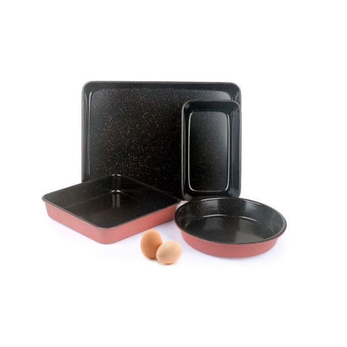 Moule à cake - Prima - YL-M28 - Set de 4 pièces - Inox - Noir