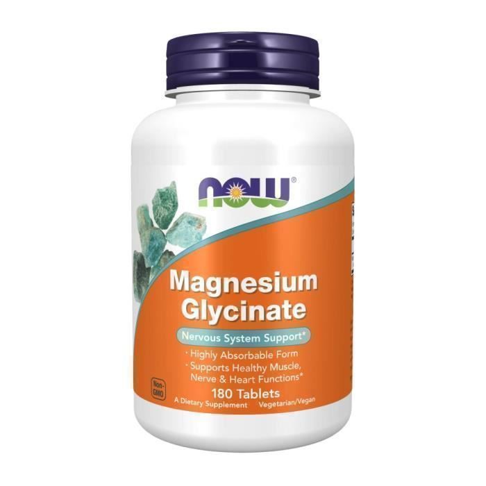 Compléments alimentaires Magnesium Glycinate BI8338 , NOW Foods,