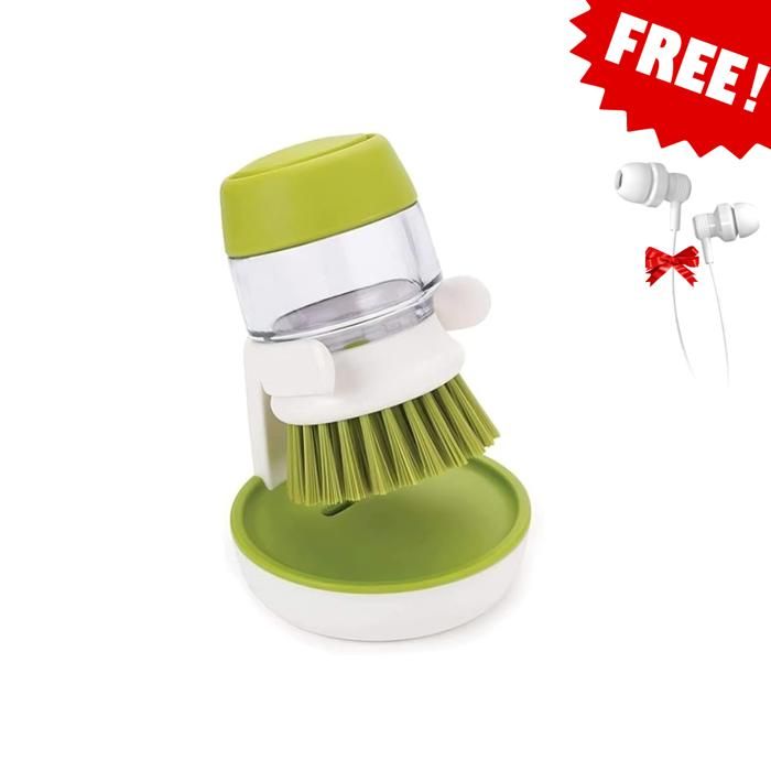 Ensemble Brosse à Vaisselle avec Distributeur de Savon - Vert, Avec écouteurs Gratuit