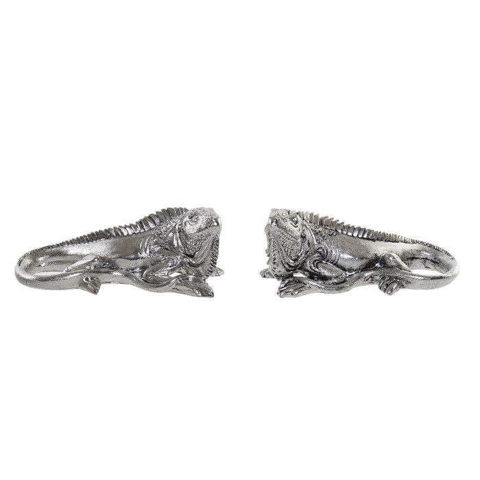 Figures en Résine - IGUANE - Set de 2 - 16.5x8x7 cm - Décoration Contemporaine - Garantie 1 an