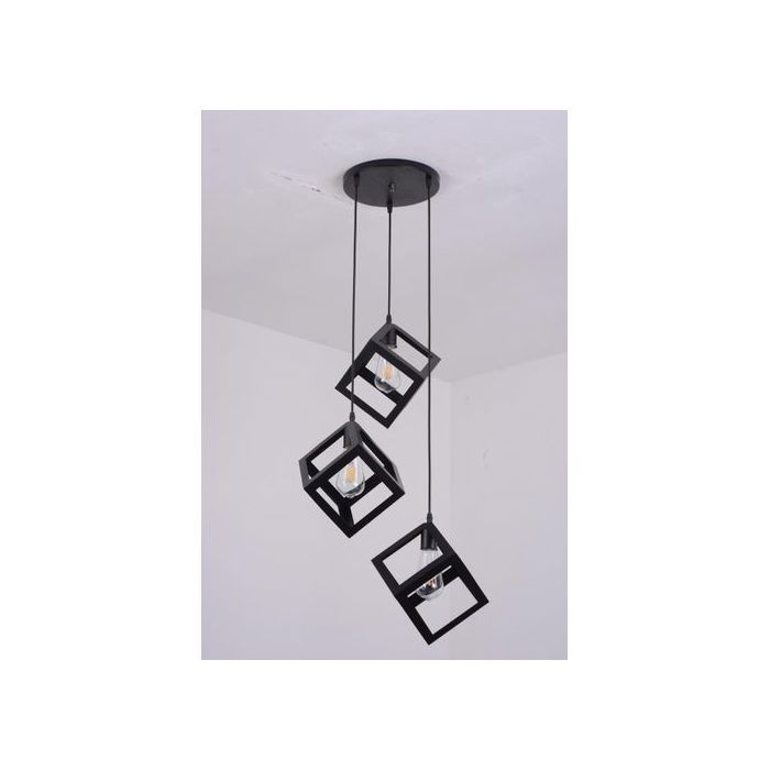 Lustre Suspension vintage moderne + 3 Ampoule Edison LED ST64 4W Offerte