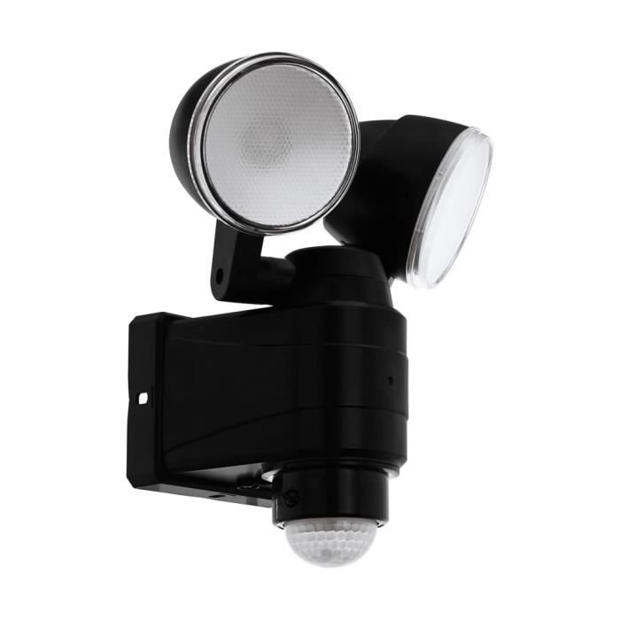 EGLO Lampe murale LED à capteur d'extérieur Casabas 2x3,75 W Noir