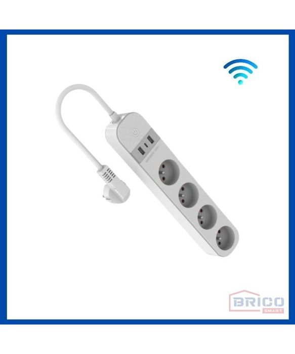 Rallonge Multiprises - 4 Postes - 2 Ports USB A - 1 Port USB C - 1,5m