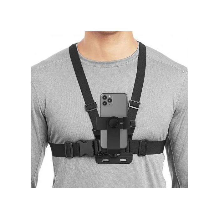 Harnais de Poitrine Réglable - Support Téléphone & GoPro avec Fixation Rapide - Couleur Aléatoire