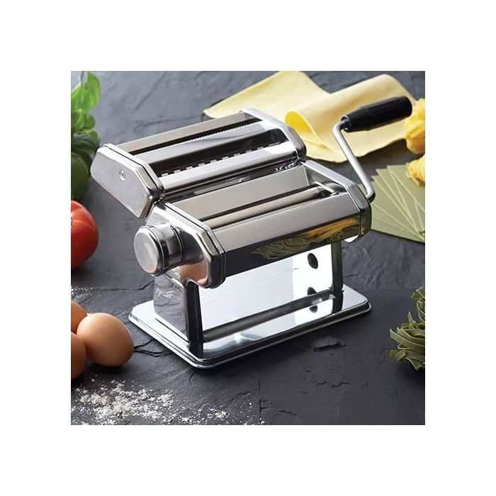 Machine à pâte manuelle - GENERIC - Inox - Multifonction - 6 niveaux d'épaisseur - 2 largeurs de nouilles