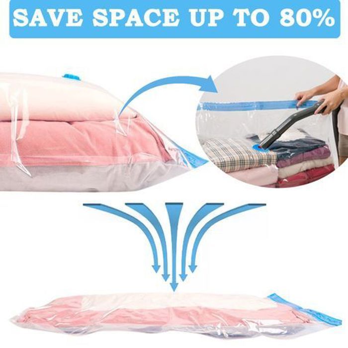 Sac de Rangement Sous Vide - Non spécifié - Lot de 5 - 110 x 80 cm - Réutilisables - Pompe manuelle