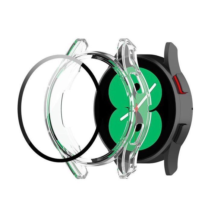 Cover + Tempered Glass pour Samsung Galaxy Watch 4 40mm Protecteur d'écran complet - Transparent