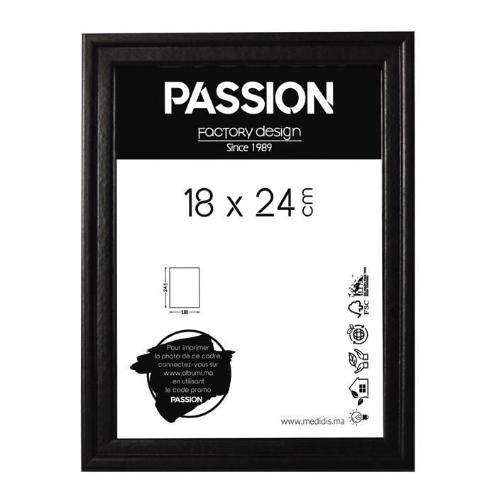 Cadre Photo - PASSION - LEA - Noir - 18x24cm - Élégance Chic