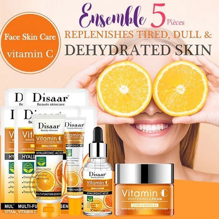 Disaar ensemble 5 pièces, vitamine c, soins de la peau du visage