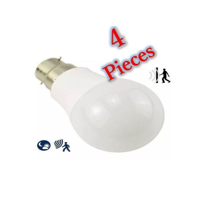 Lot de 4 ampoules LED 9W, B22 avec détecteur de mouvement intégré