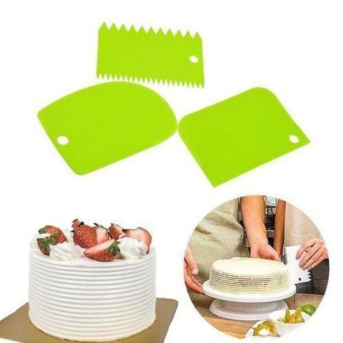 Grattoir à Dessert, Coupes pâtisseries multifonctions, Ensemble de 3 Spatules