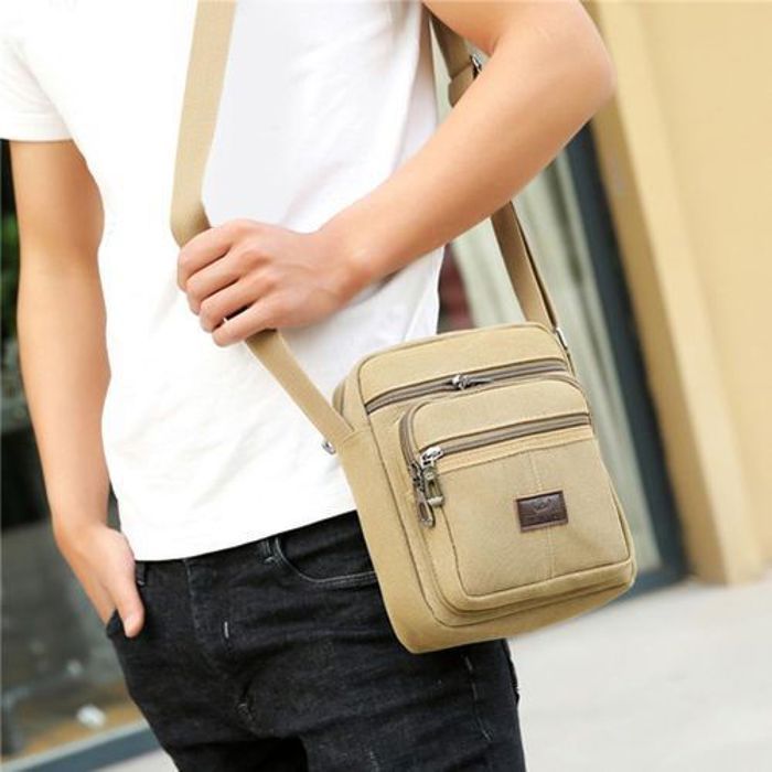 Sac à bandoulière - GENERIC - Canvas - Beige - Zippée - Compact et Pratique