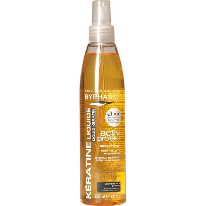 Spray à la kératine - Byphasse - Activ Protect Elixir - 250 ml - Revitalise les cheveux - Illumine les cheveux