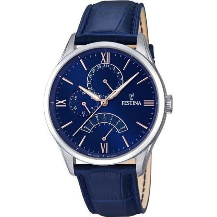 Montre Homme - FESTINA - F16823-3 - Etanche 5 ATM - Bracelet Cuir - Analogique