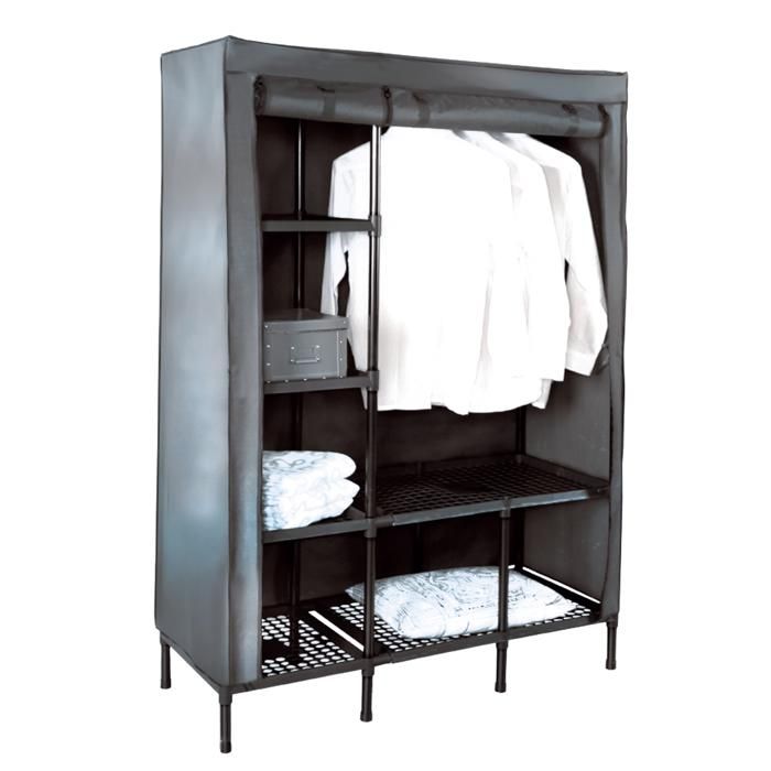 Penderie GM - GENERIC - 110x46x165cm - Métal et PP - Gris - À monter soi-même