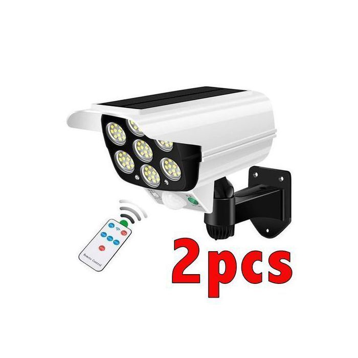 pack 2 lampe solaire caméra factice capteur de mouvement extérieur
