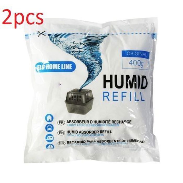 Déshumidificateur - ELG HOME LINE - Pack de 2 - Granulés anti-humidité - 400g - Absorption efficace