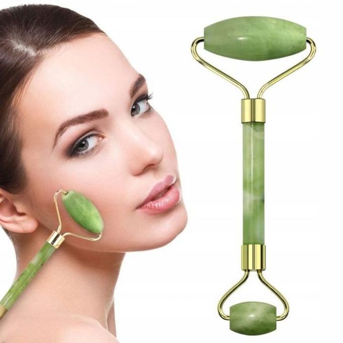 Rouleau de massage facial de visage pierre jade masseur facial, rouleau de jade masseur