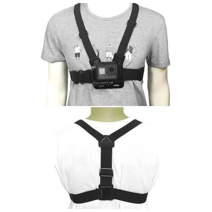 Support Universel Smartphone/GoPro - Sangle de Poitrine Réglable, Installation Facile - Couleur Aléatoire