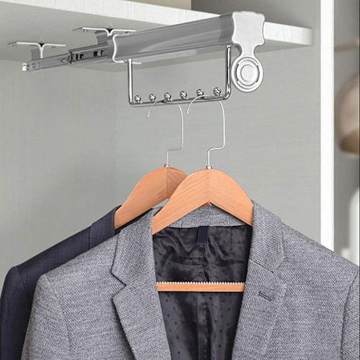 Cintre extensible pour placard Rail à vêtements coulissant