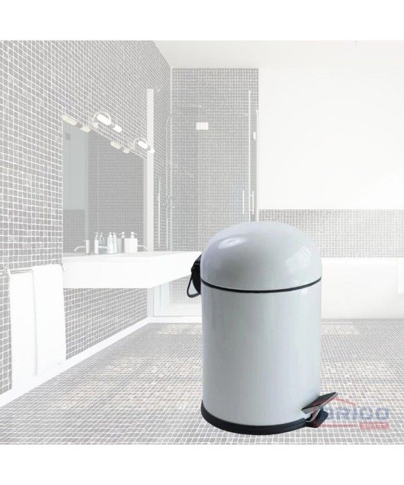 Poubelle blanche 5L en acier inoxydable-fermeture douce