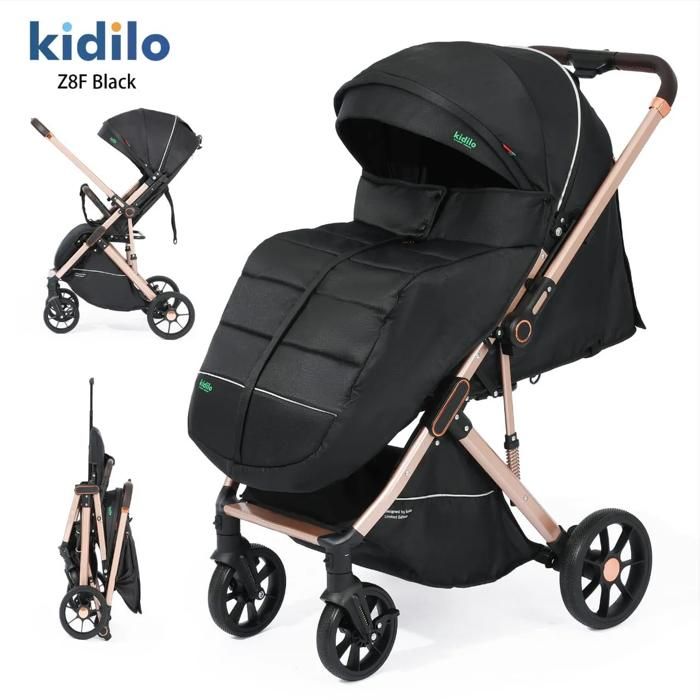Poussette Kidilo Double Face Compacte avec Sac et Couvre-Jambe – Confort, Sécurité et Élégance