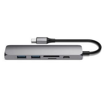Adaptateur Satechi Multi-port Type-C Slim V2 Gris Sidéral