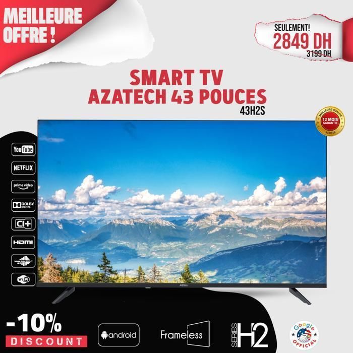 Smart Téléviseur 43" SMART TV 43H2S FRAMELESS