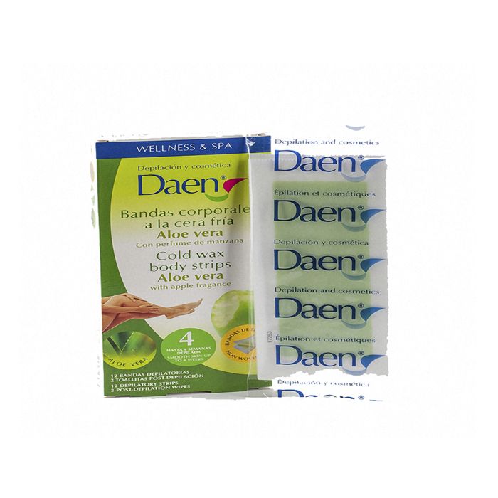 Aloe Vera Daen Bandes d'épilation corporelle 12 unités