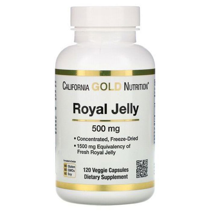 California Gold Nutrition Gelée royale végétariennes  concentrée 500 mg 120 capsules