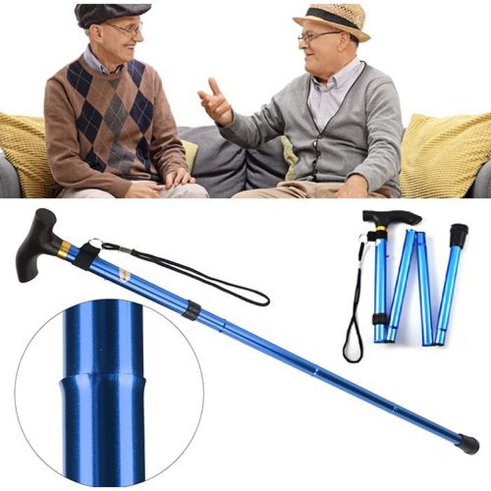 Béquille pliable, Canne de marche pour Personnes âgées pour voyage et randonnée