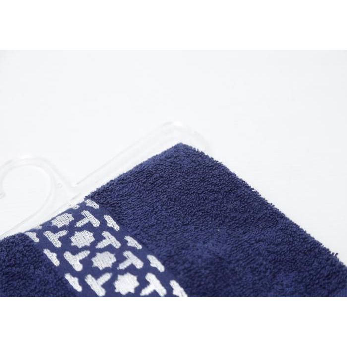 Serviette à main - Arabesque - Navy - 500g - 30x30 cm - Coton naturel