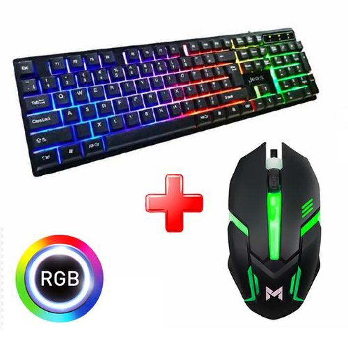 Pack Combo Clavier Gaming - MIFOY - M10 - Rétroéclairage RGB - Souris USB - Ergonomique et Résistant