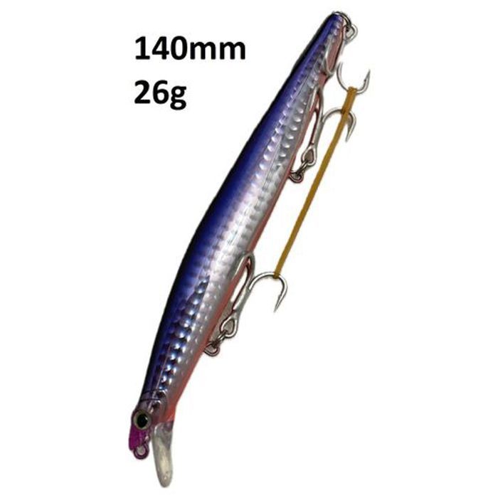 Leurre de pêche - Blue Fish - Bass Minnow - Sinking 140mm - 26g - Yeux 3D naturels